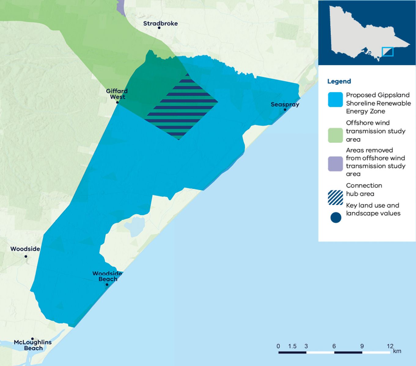 Map of the Gippsland Shoreline Renewable Energy Zone