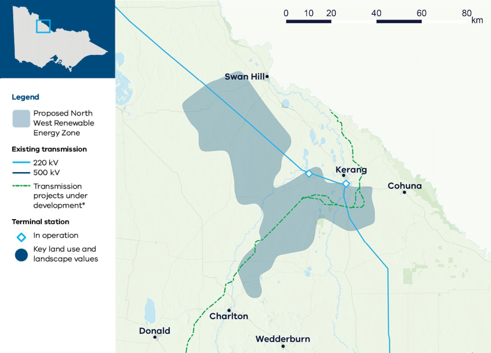 Map of the North West Renewable Energy Zone