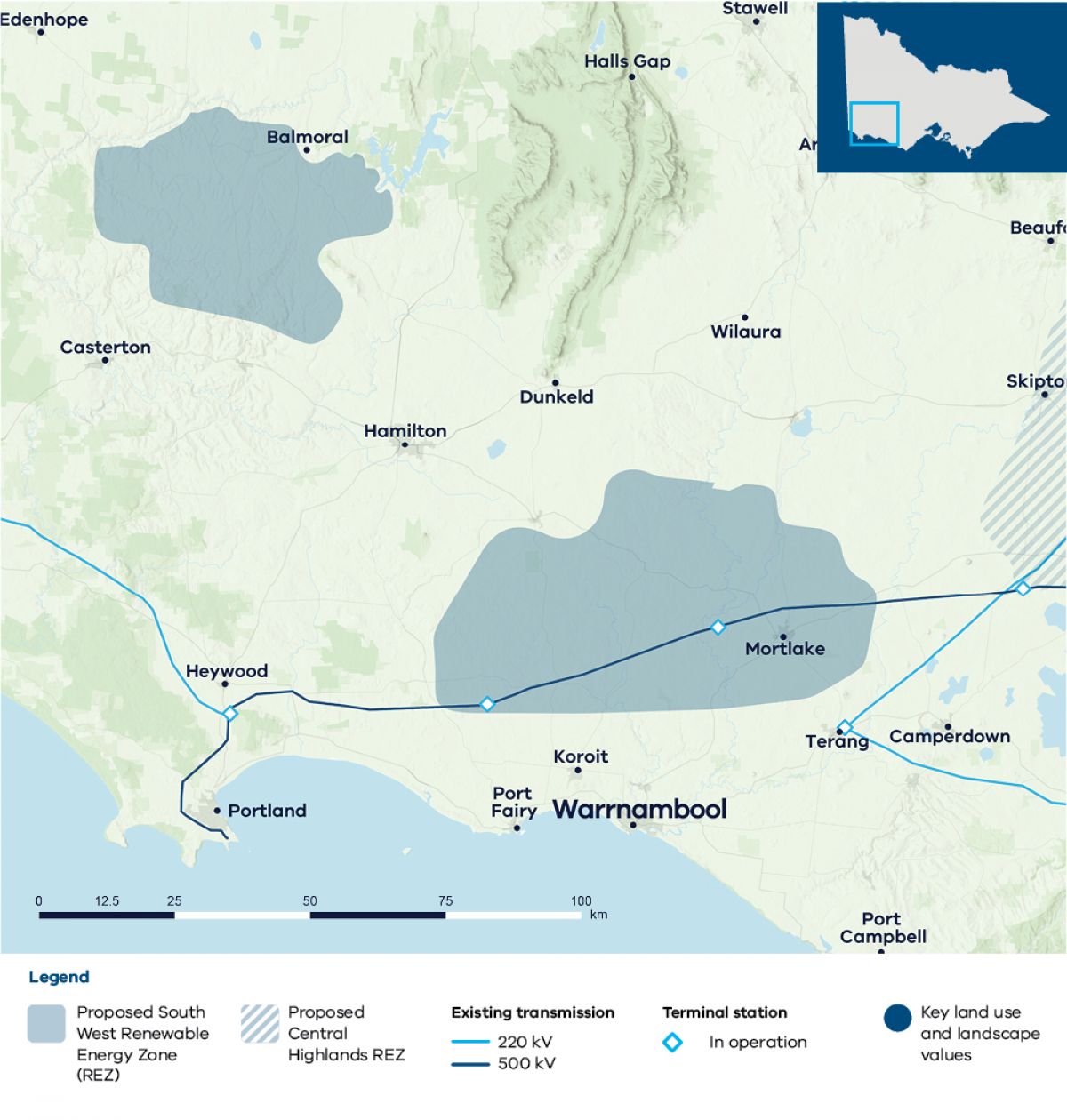 Map of the South West Renewable Energy Zone