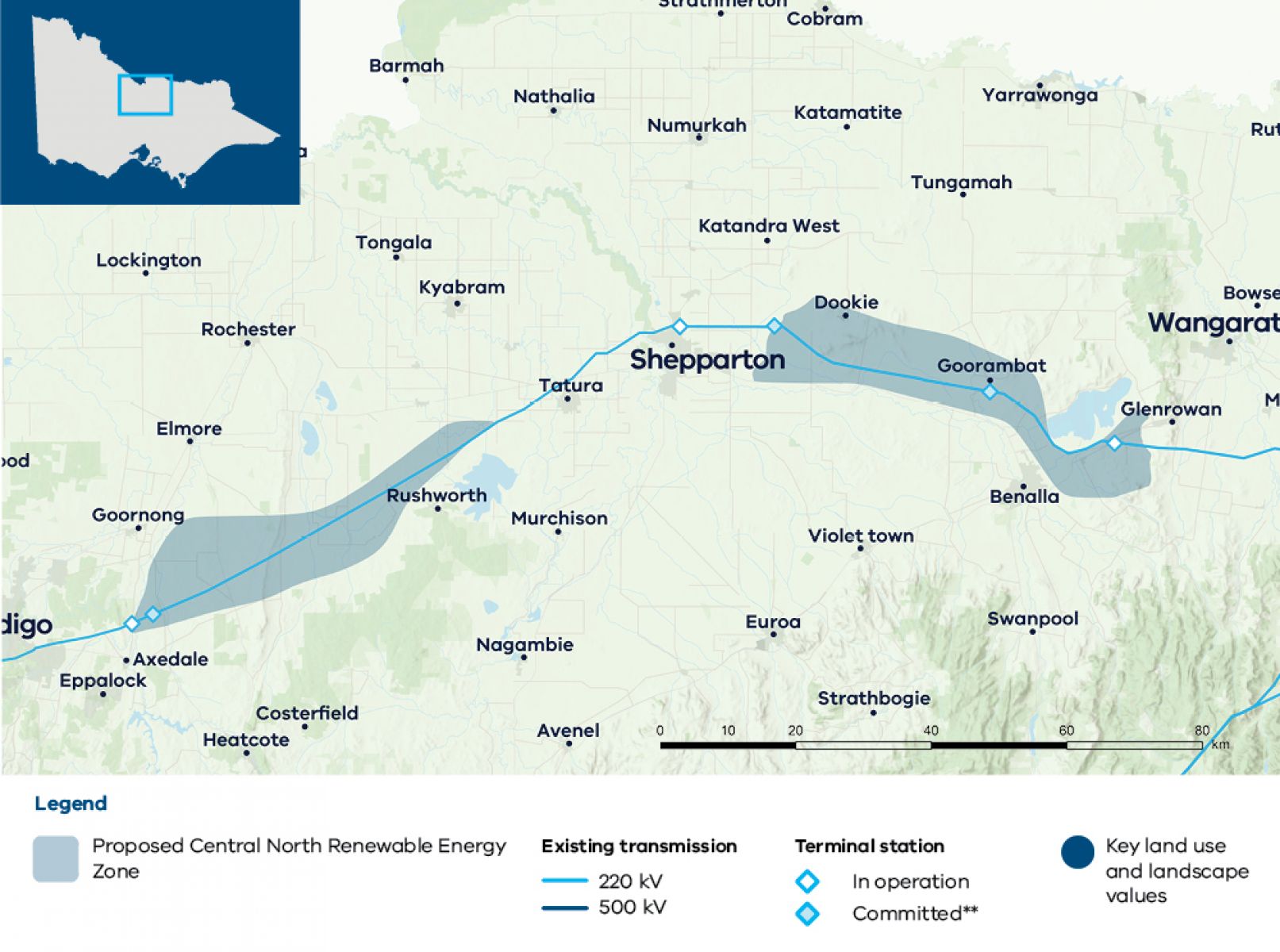 Map of the Central North Renewable Energy Zone