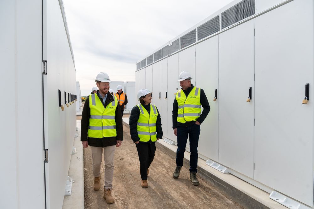 Minister for Energy and Resources Lily D'Ambrosio tours the Koorangie Battery Storage System   