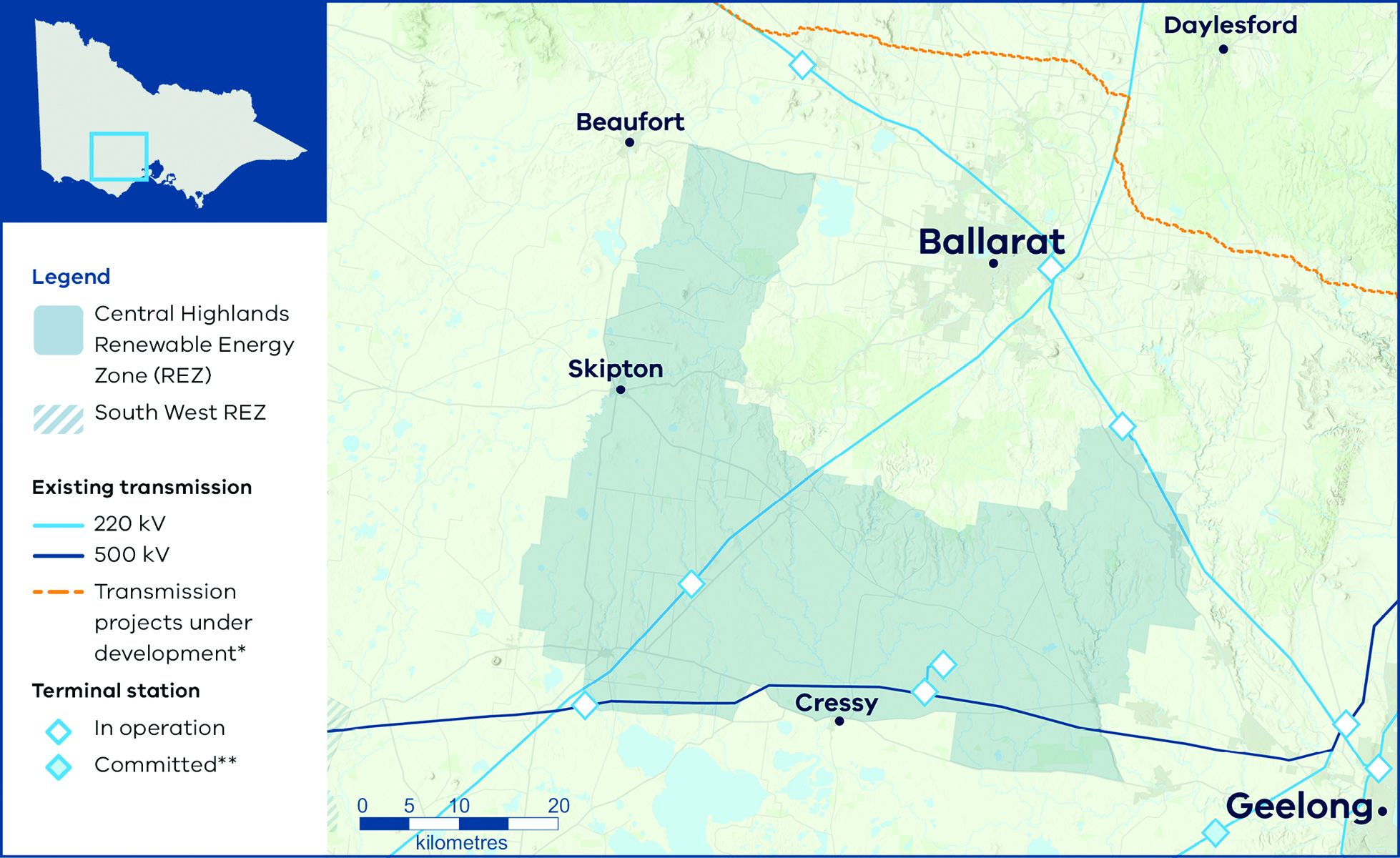 Central Highlands REZ Map