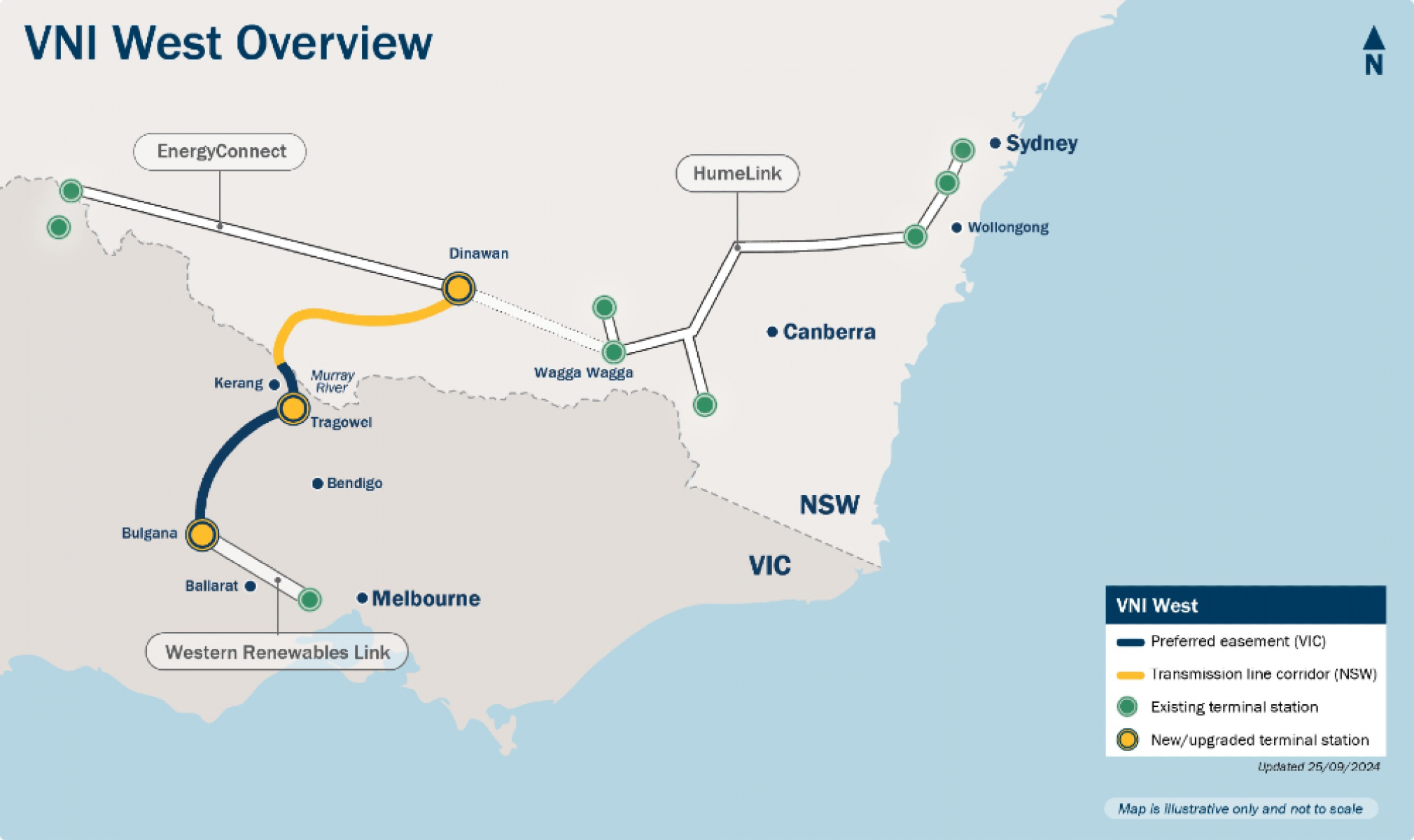 A map of the proposed route of VNI West